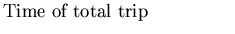 $\textstyle \parbox{2.0in}{\raggedright {Time of total trip}}$